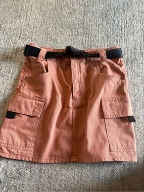 Topshop Cargo Mini Skirt salmon color